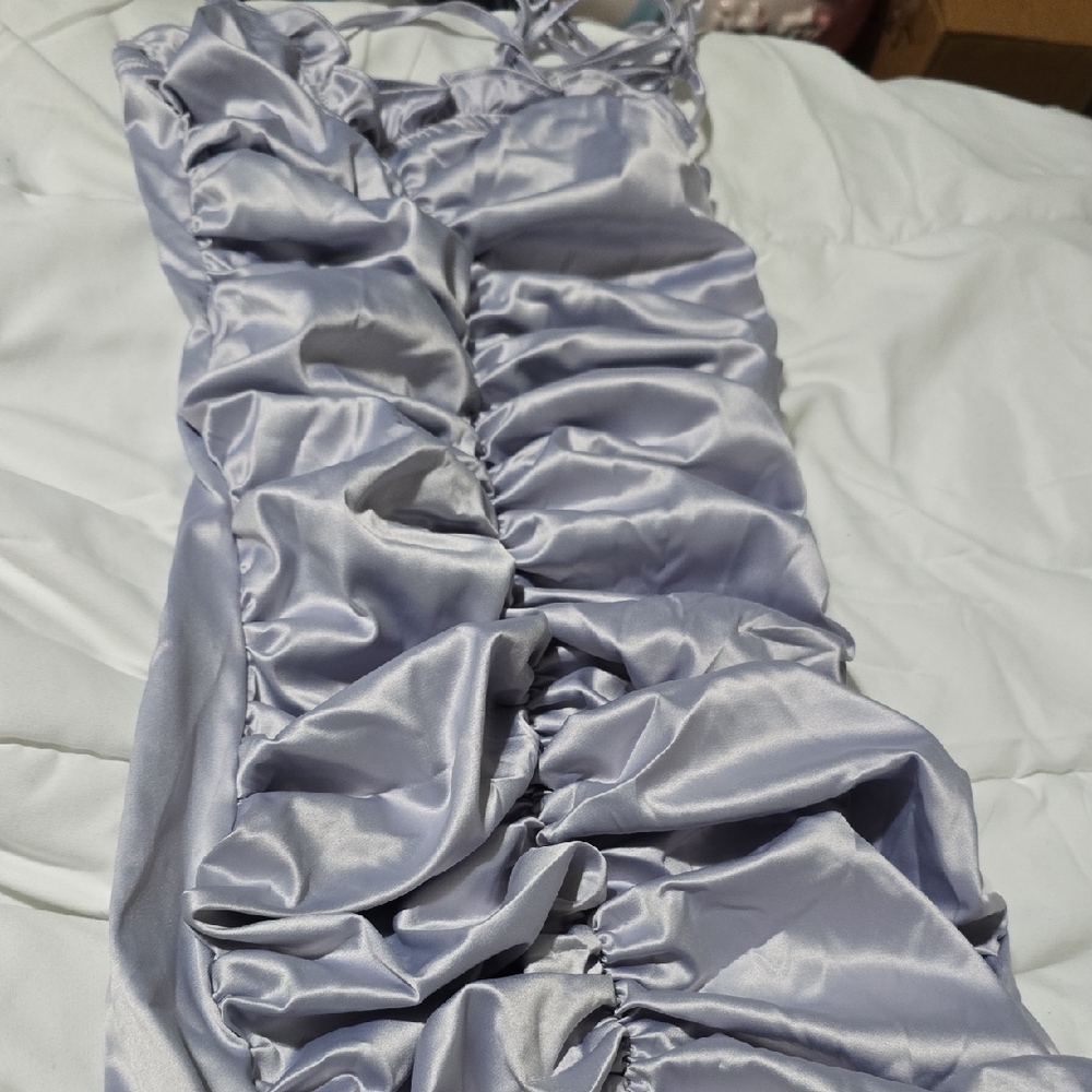 Elegant Ruched Satin Dress